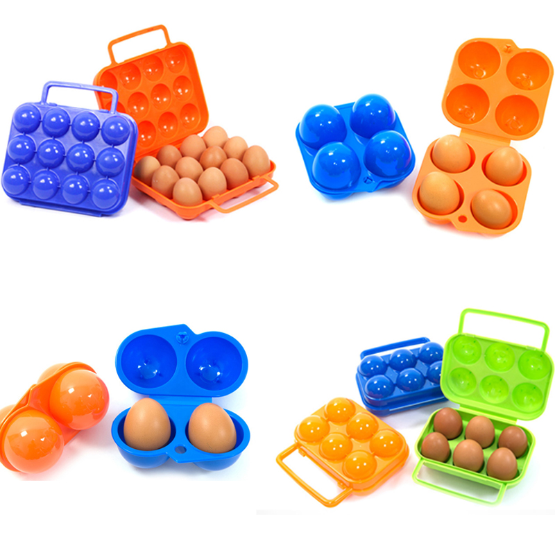 Camping Cooking Utensil Holder - 2/4/6/12 Grid Egg Storage Box Container