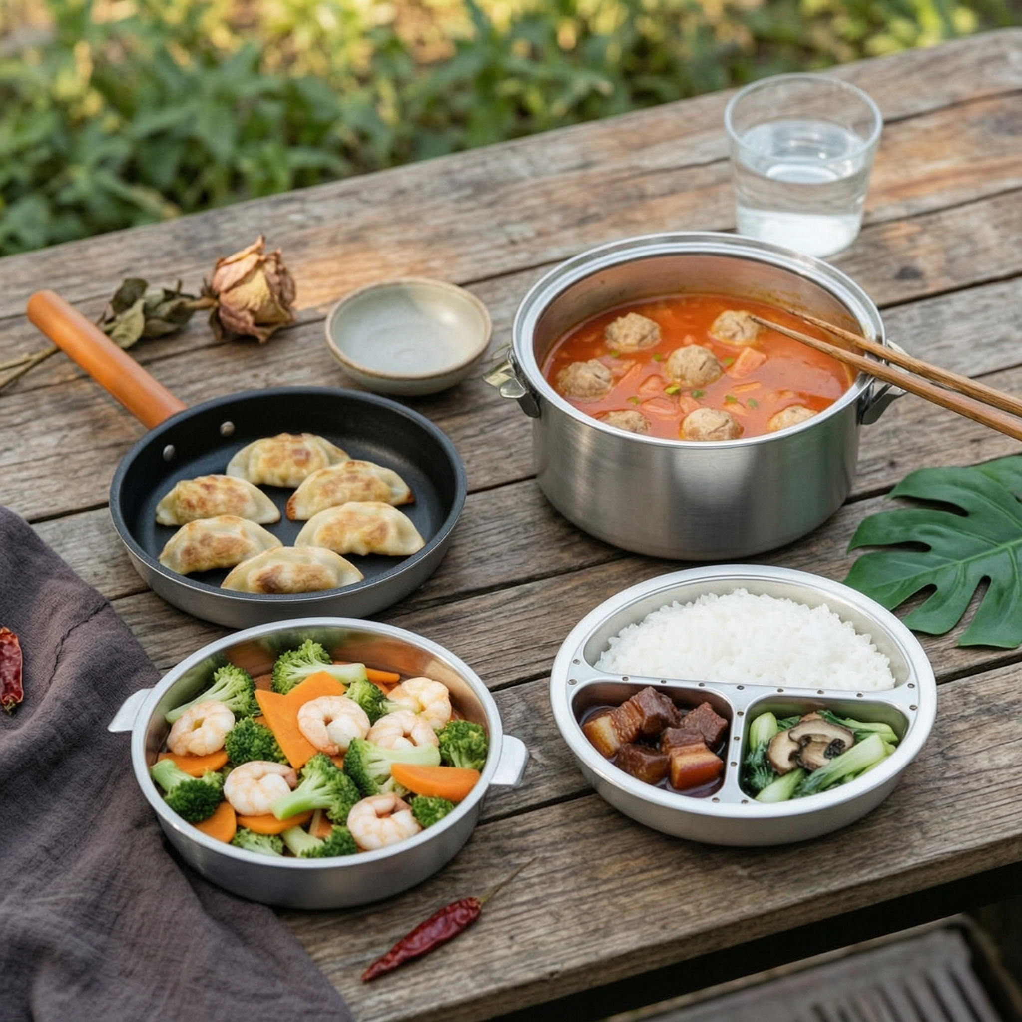 Camping Cooking Easy - Multi Function Camp Cookware Kit Durable
