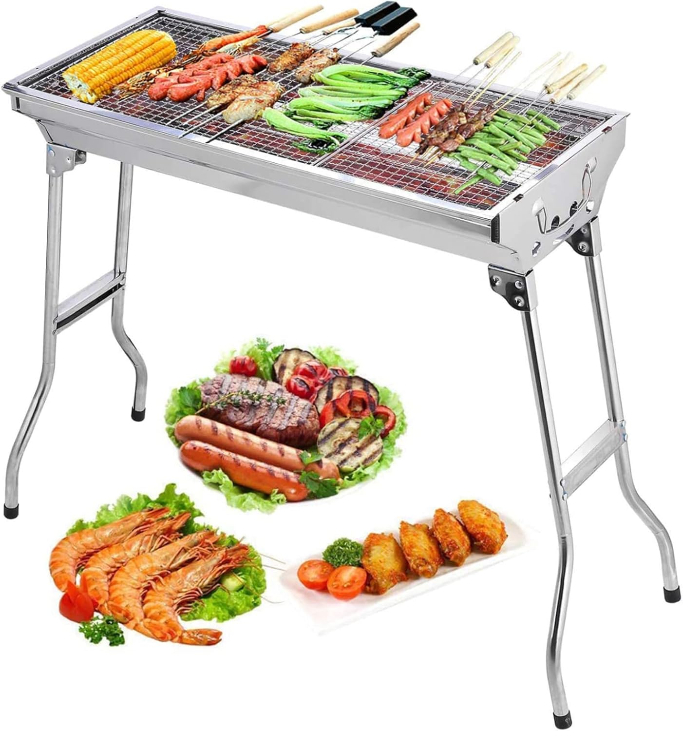 Camp Grill Portable Folding - Folding Portable BBQ Grill for Outdoor