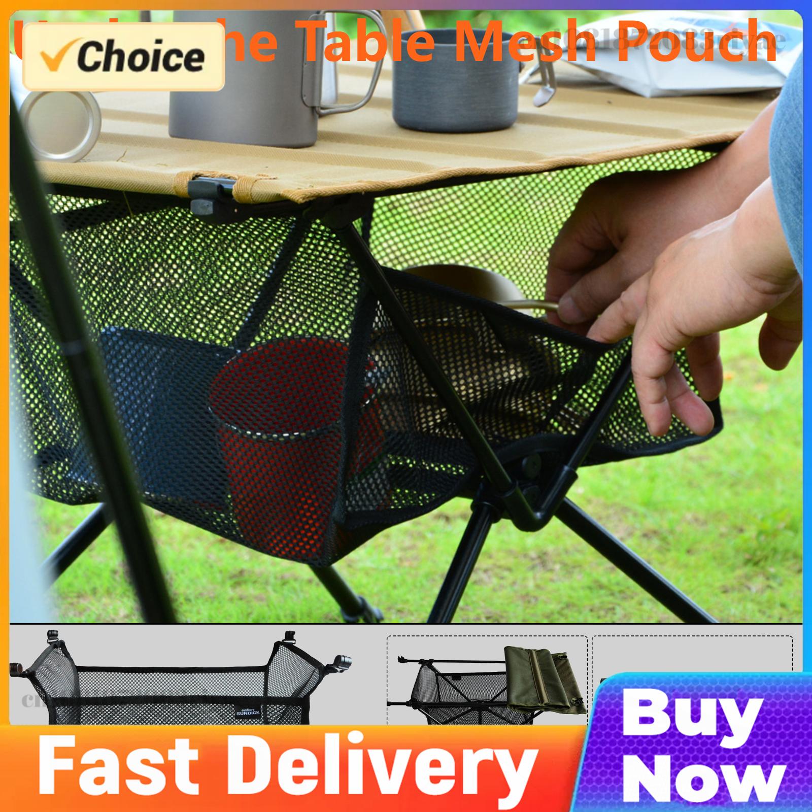Camping Cooking Utensil Holder - Under the Table Mesh Pouch Outdoor