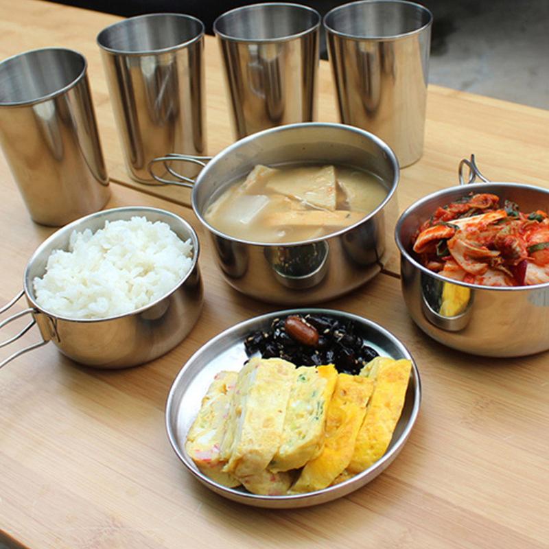 8pcs/set Stainless Steel Outdo - đánh giá và giá Camping Cooking Pack
