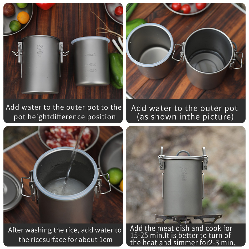KEITH Pure Titanium Rice Cooke - đánh giá và giá Camping Cooking Can