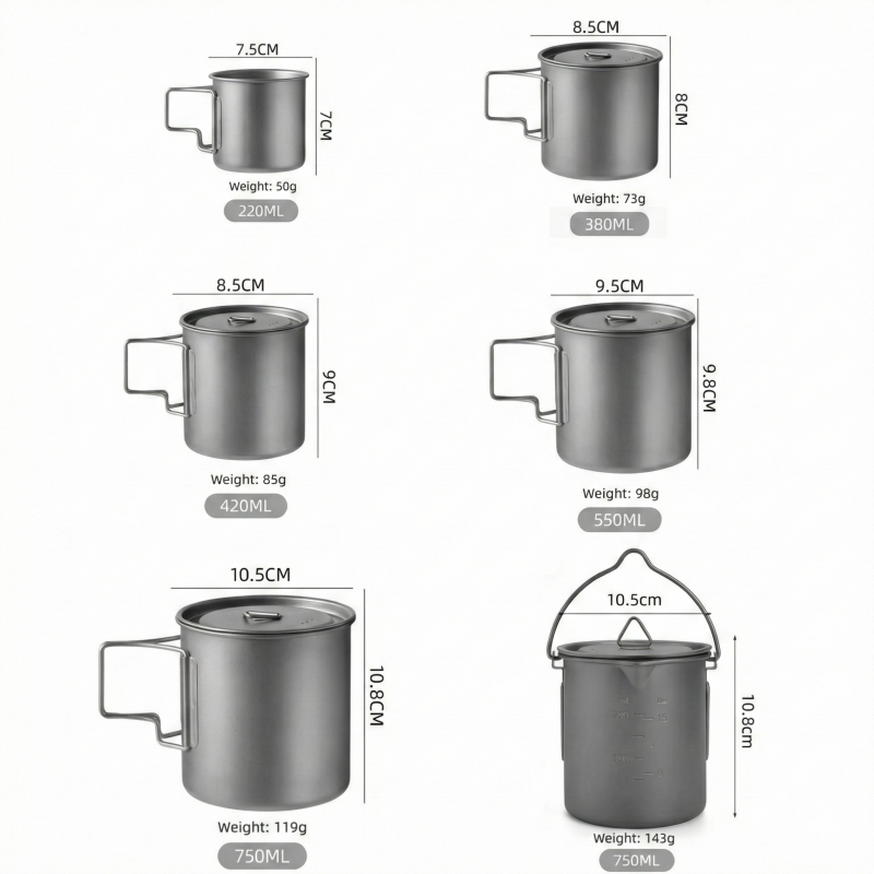 Titanium Camping Mug with Fold - đánh giá và giá Camping Cooking Set With Bag