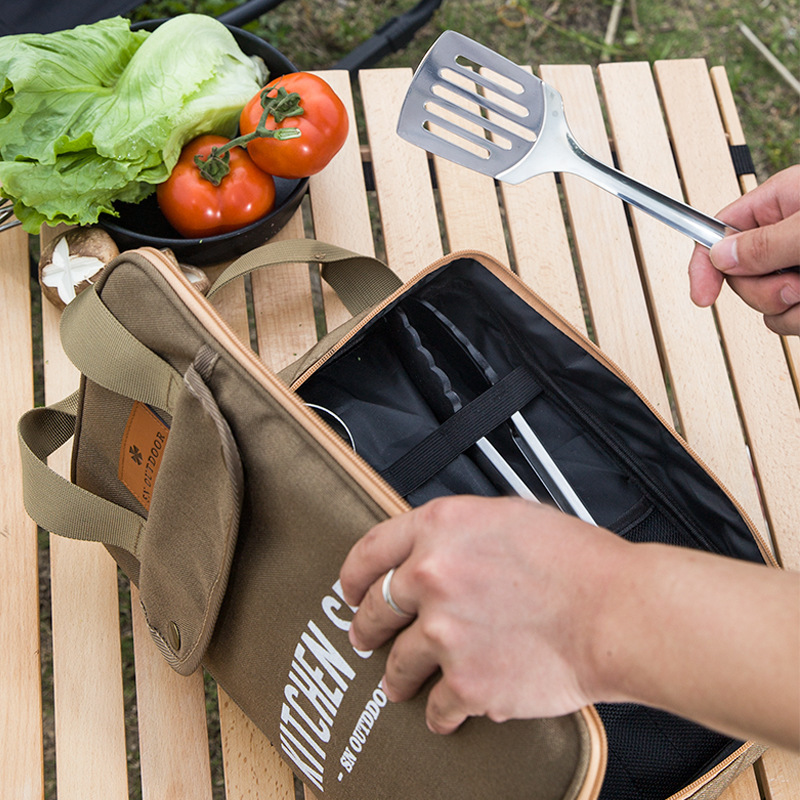 8pcs Camping Kitchen Cookware  - đánh giá và giá Camping Cooking Set With Bag