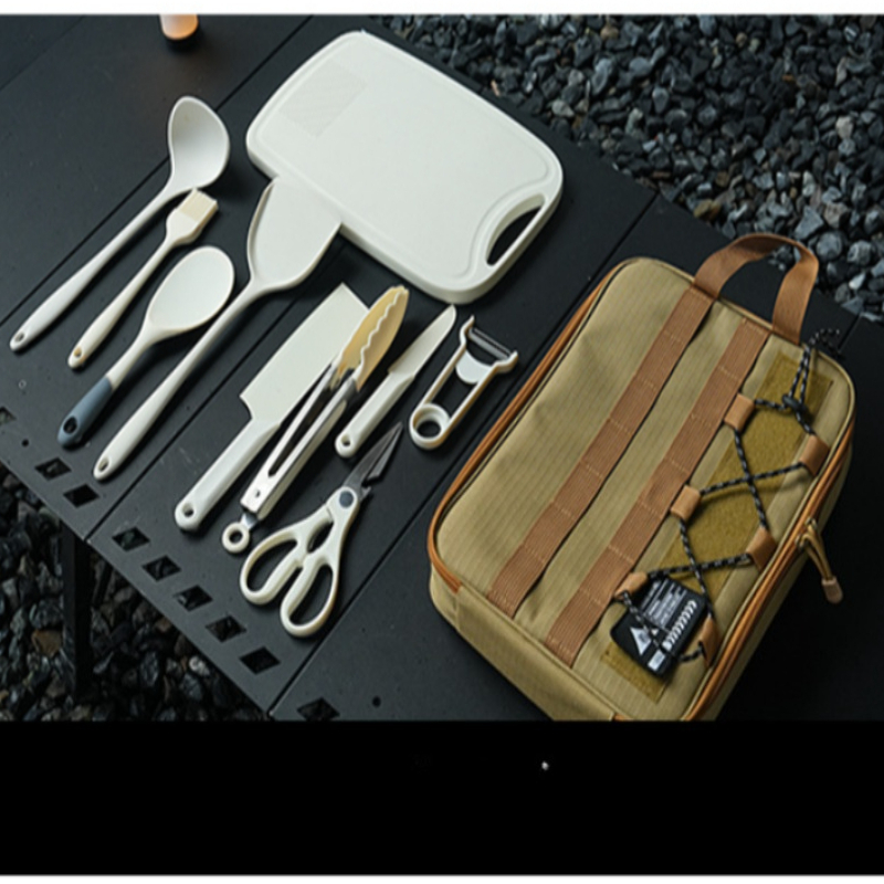 Portable 9Pcs Camping Kitchenw - đánh giá và giá Camping Cooking Set With Bag