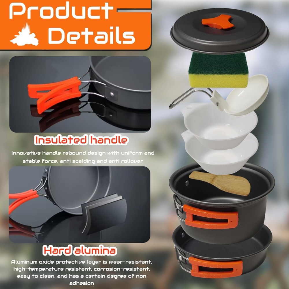 7Pcs Camping Pan Set - Backpac - đánh giá và giá Camping Cooking Pan