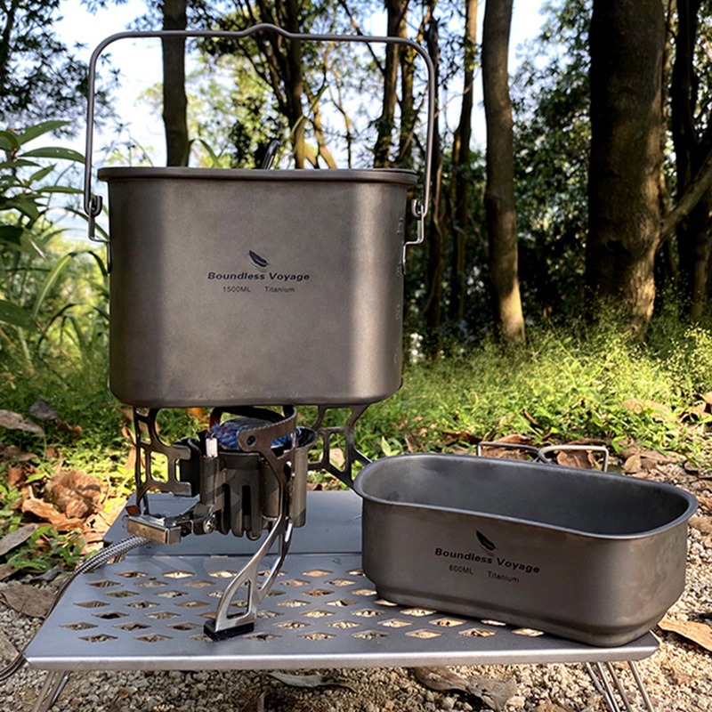 1.5L Outdoor Military Canteen  - đánh giá và giá Camping Cooking Kit Box