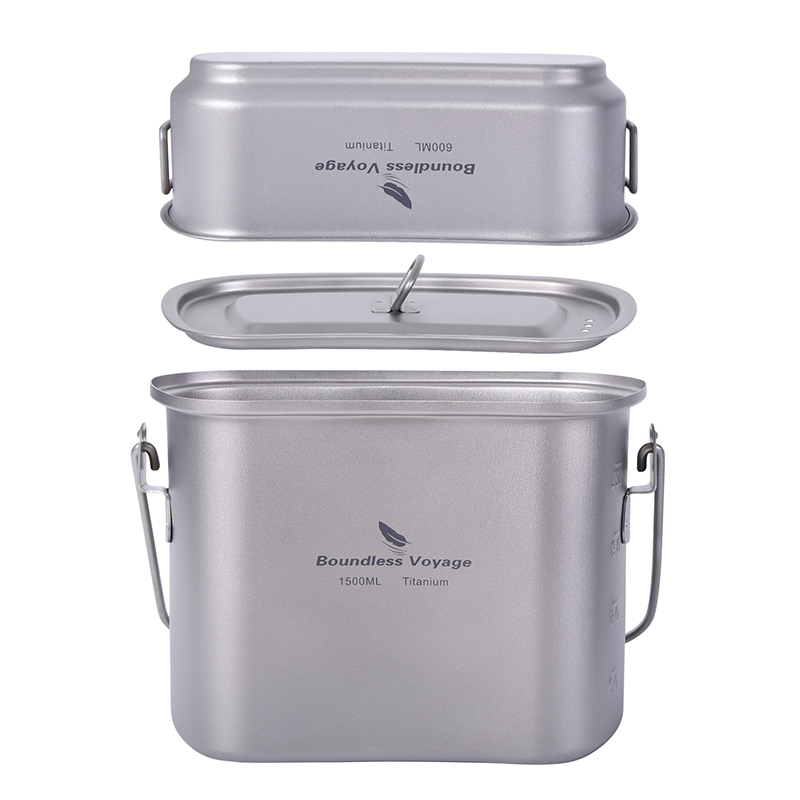 1.5L Outdoor Military Canteen  - đánh giá và giá Camping Cooking Kit Box