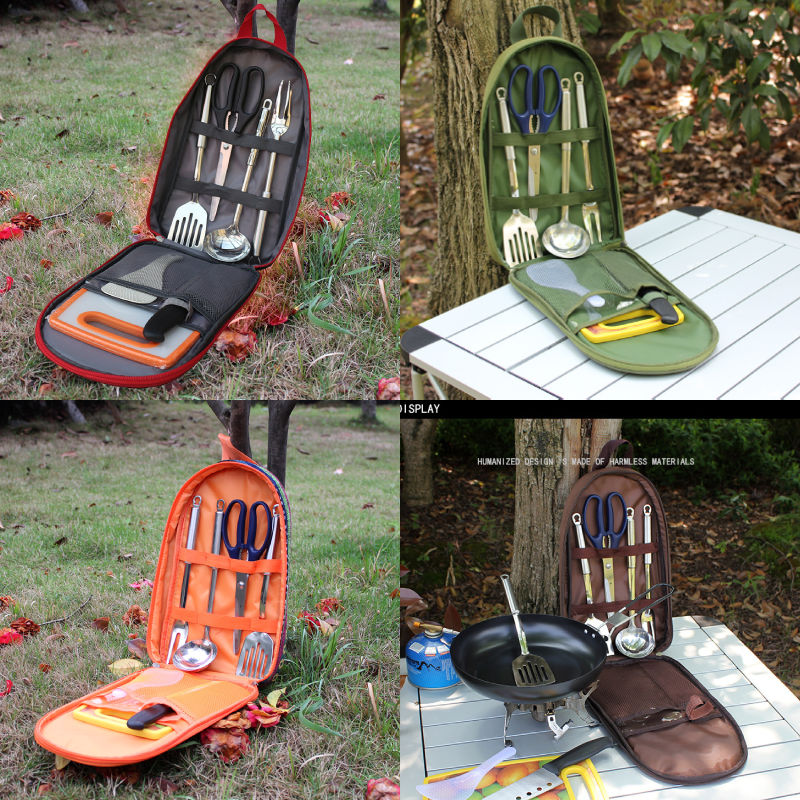 7pcs Camping Kitchen Utensil S - đánh giá và giá Camping Cooking Set With Bag