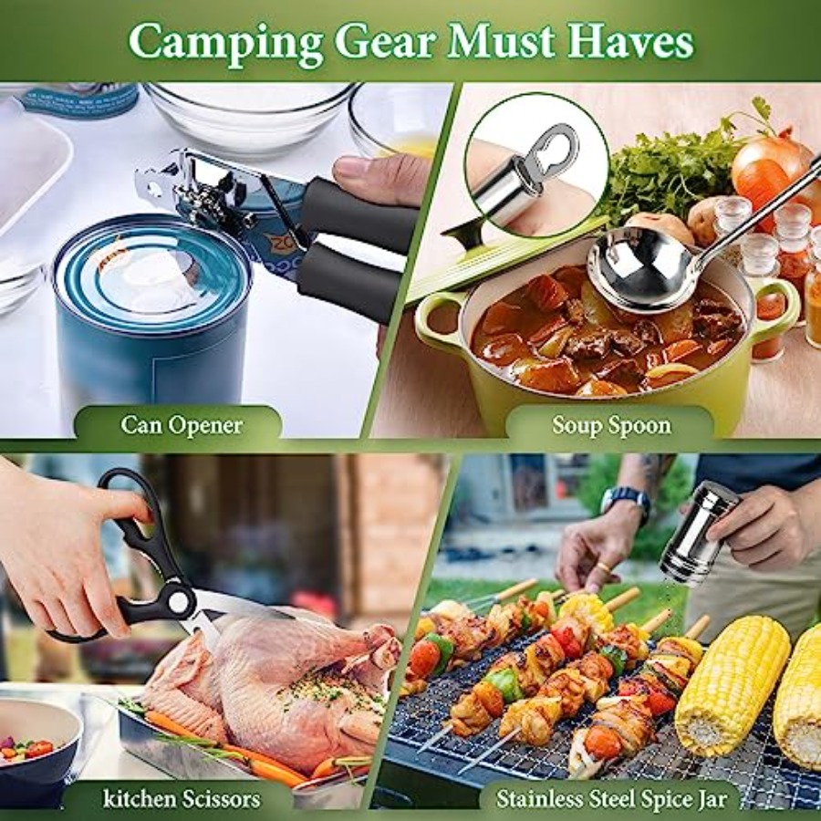 Camping Cooking Utensils Set,  - đánh giá và giá Van Camping Cooking
