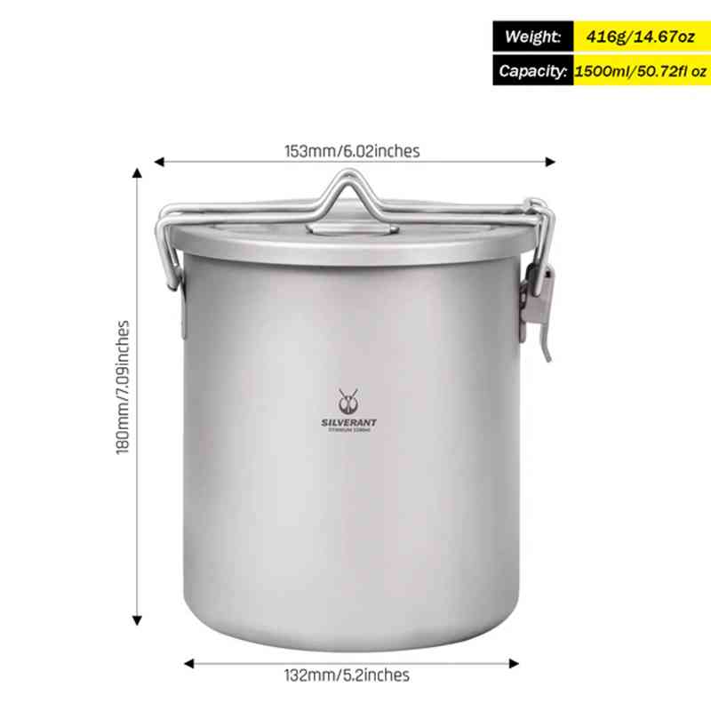 Silverant Camping Titanium Pot - đánh giá và giá Camping Cooking Set With Bag