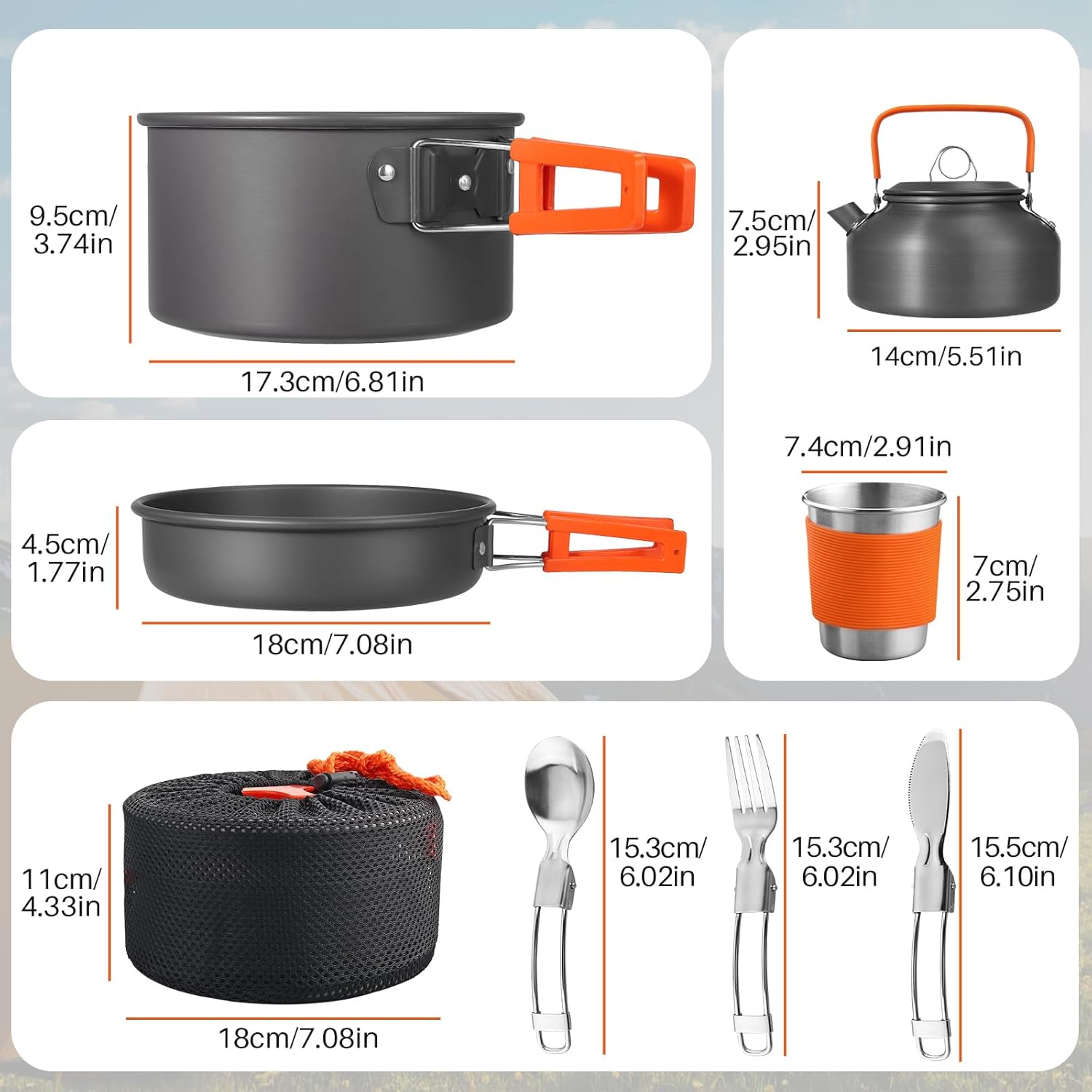 Non-Stick Camping Cookware Set - đánh giá và giá Camping Cooking Pan
