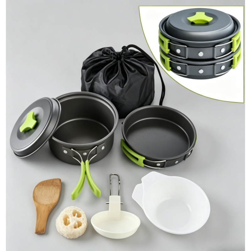 Portable Durable Camping Cookw - đánh giá và giá Camping Cooking Set With Bag