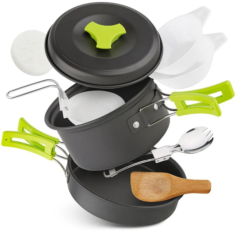Portable Durable Camping Cookw - đánh giá và giá Camping Cooking Set With Bag