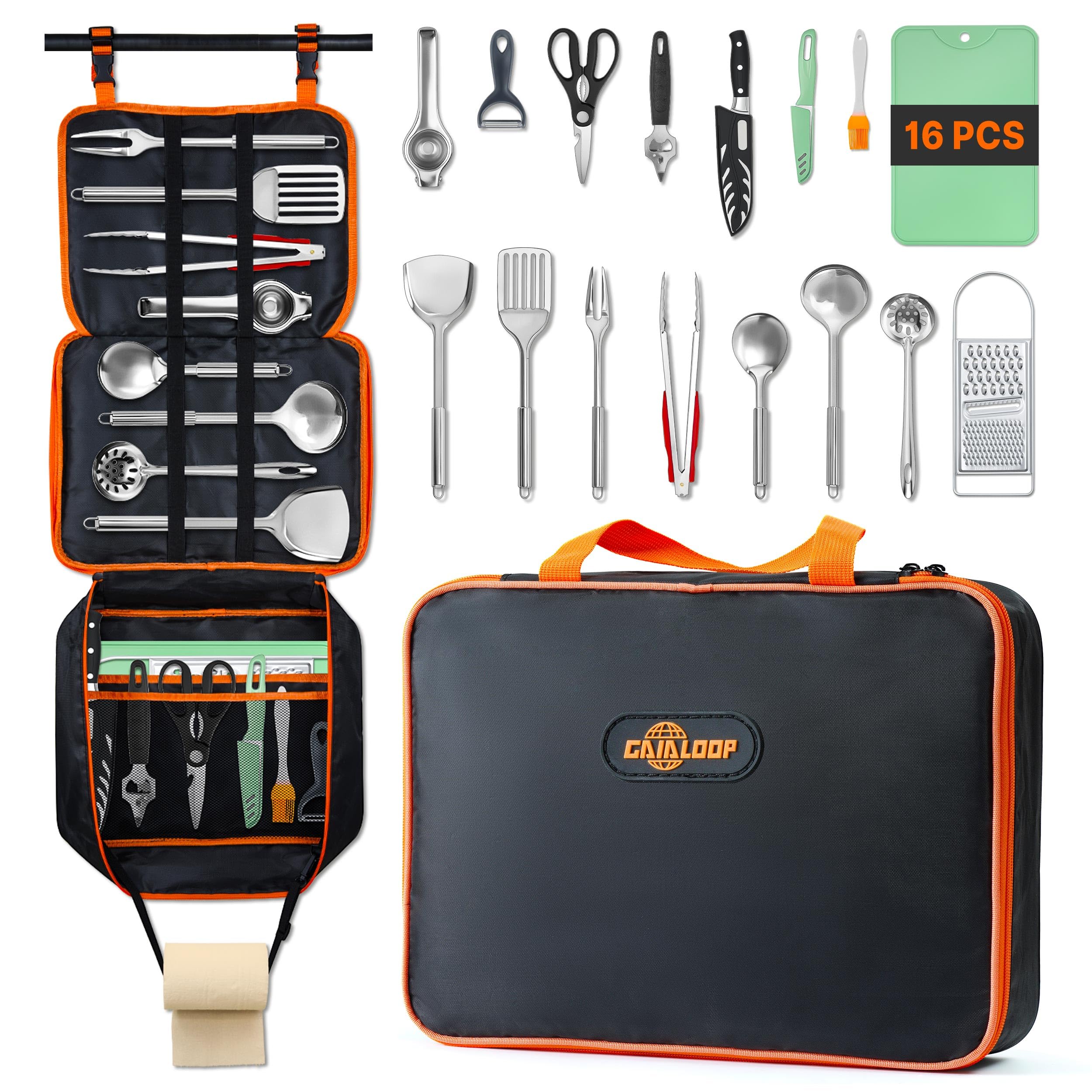 Camping Cooking Utensils Set C - đánh giá và giá Camping Cooking Set With Bag