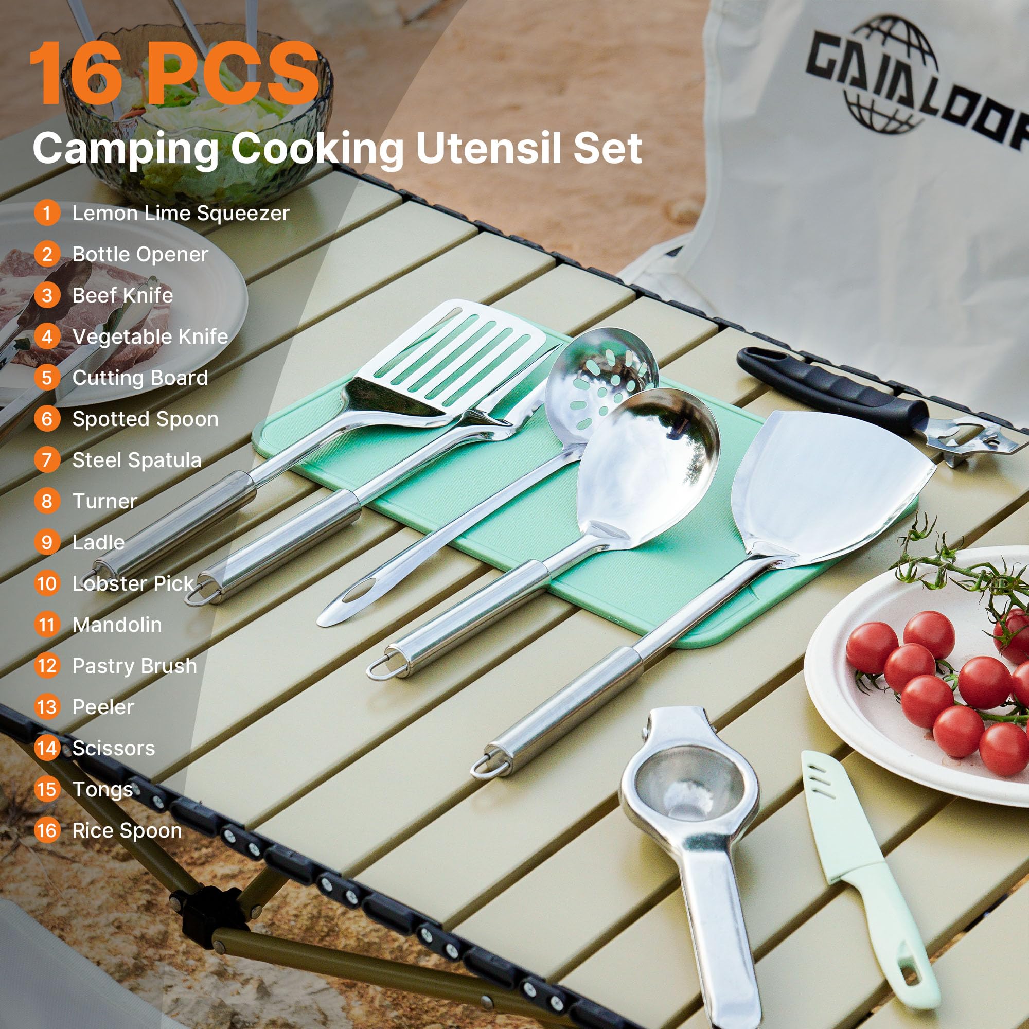 Camping Cooking Utensils Set C - đánh giá và giá Camping Cooking Set With Bag