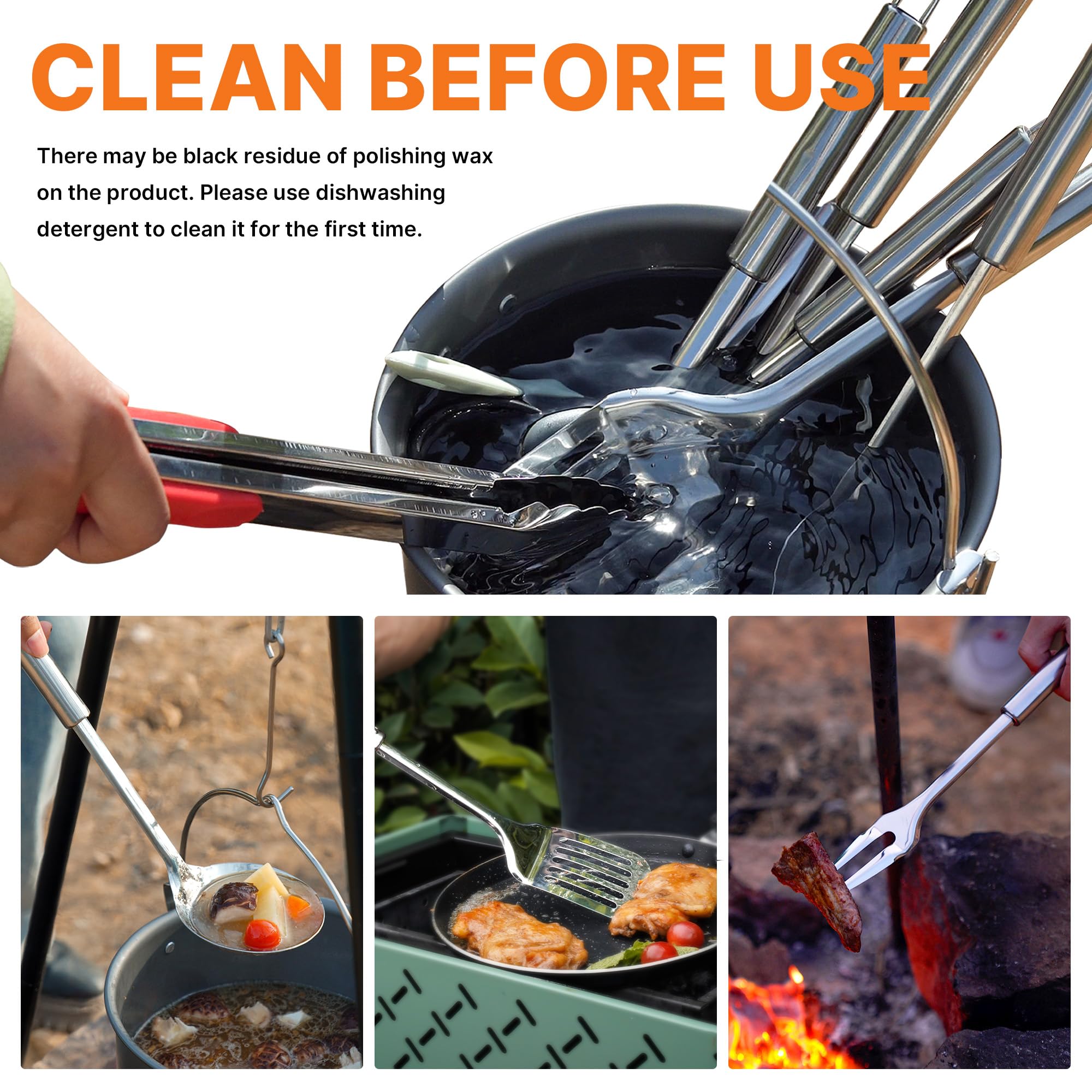 Camping Cooking Utensils Set C - đánh giá và giá Camping Cooking Set With Bag