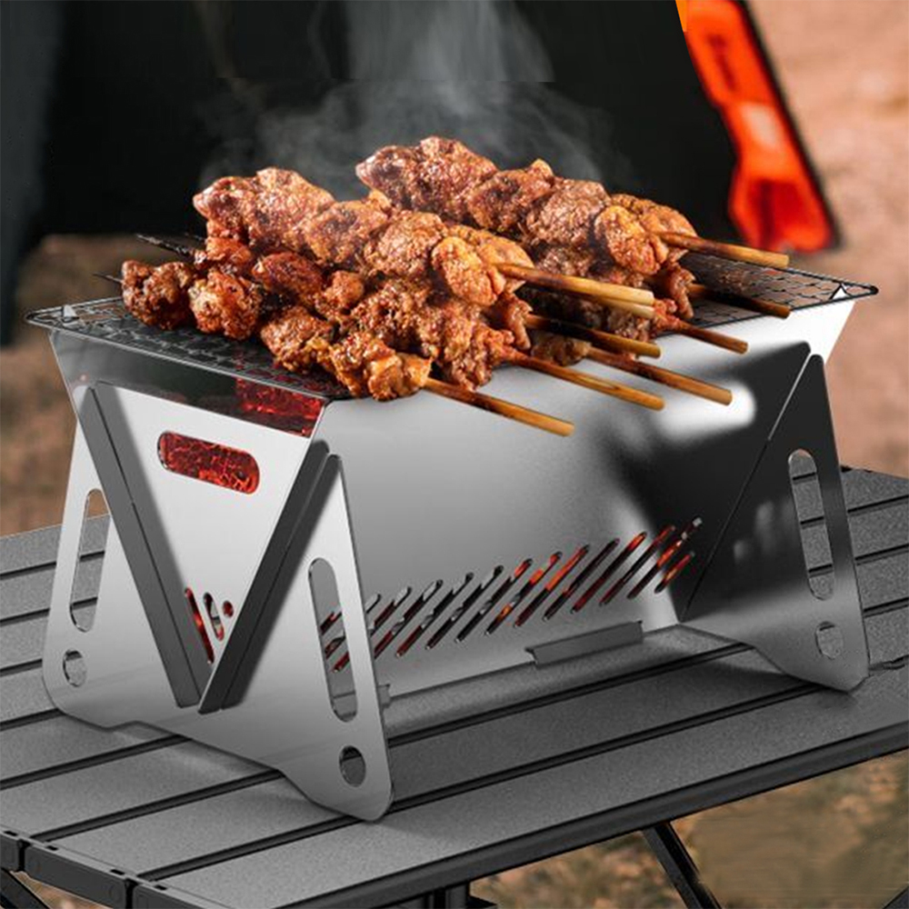 Camping Barbecue Stove with Gr - đánh giá và giá Camp Grill Portable Folding