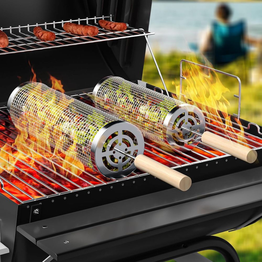 Set of 2 Stainless Steel BBQ G - đánh giá và giá Camping Cooking Grill