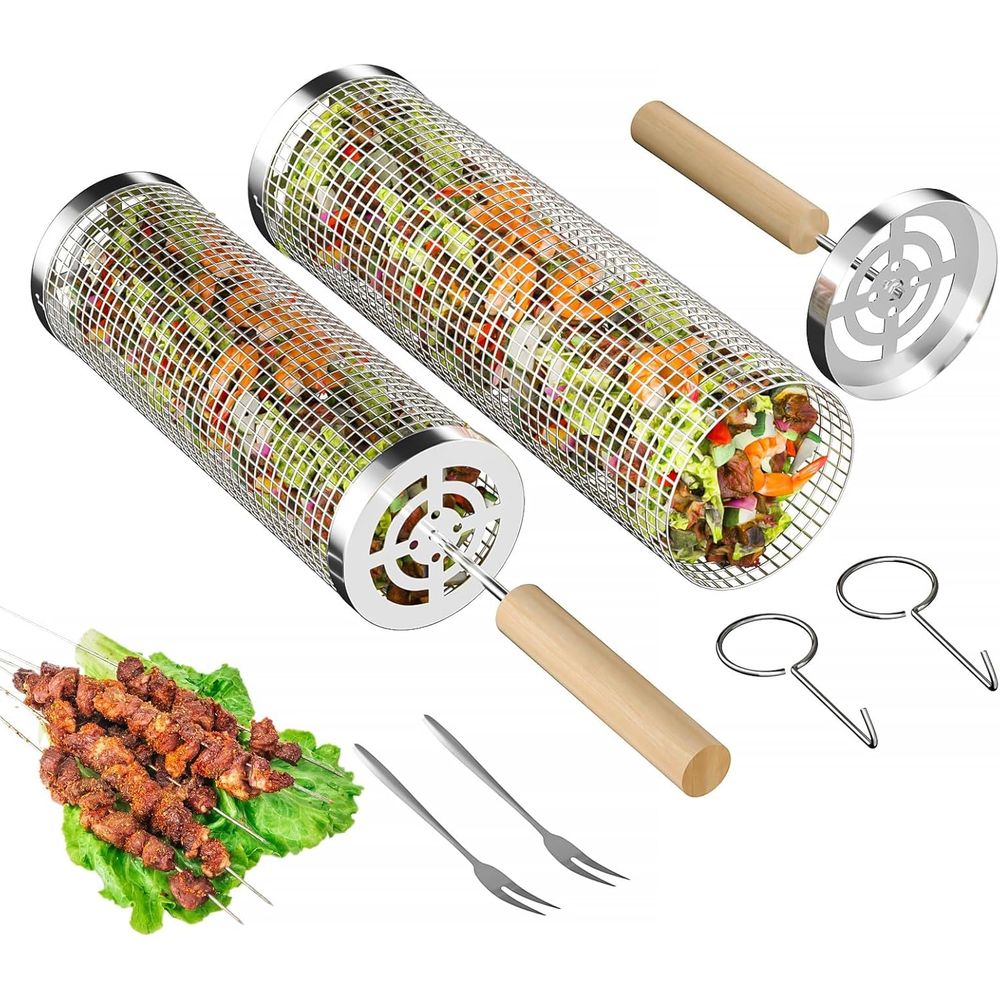 Set of 2 Stainless Steel BBQ G - đánh giá và giá Camping Cooking Grill