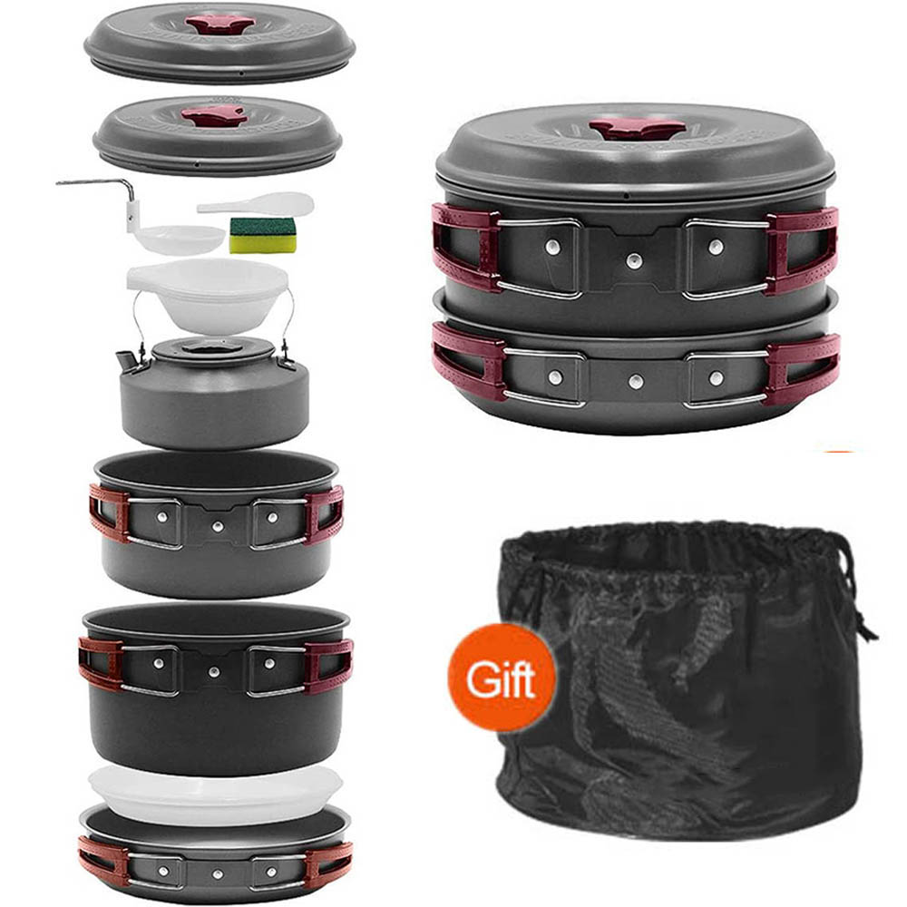 Outdoor cooking 3-4 person pic - đánh giá và giá Camping Cooking Set With Bag