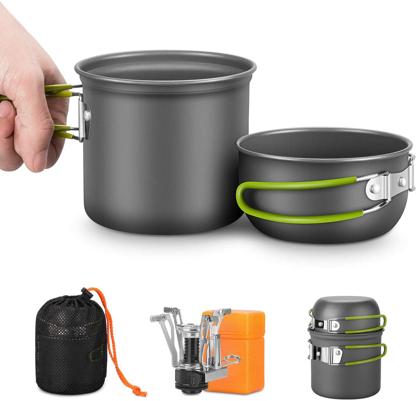Camping Cookware Kit with Stov - đánh giá và giá Camping Cooking Kit Box