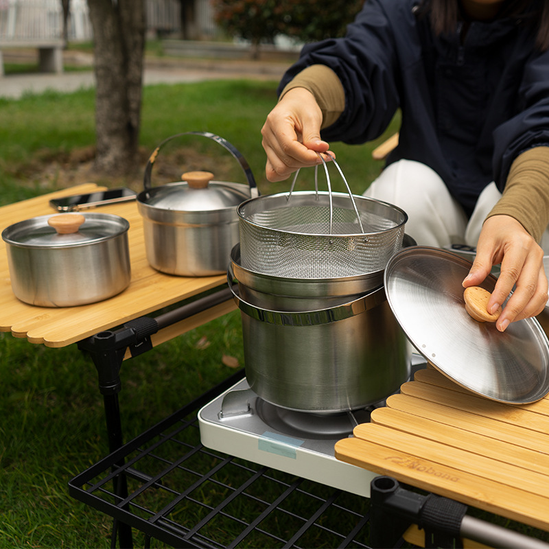 NOBANA Newest Outdoor Stainles - đánh giá và giá Camping Cooking Set With Bag