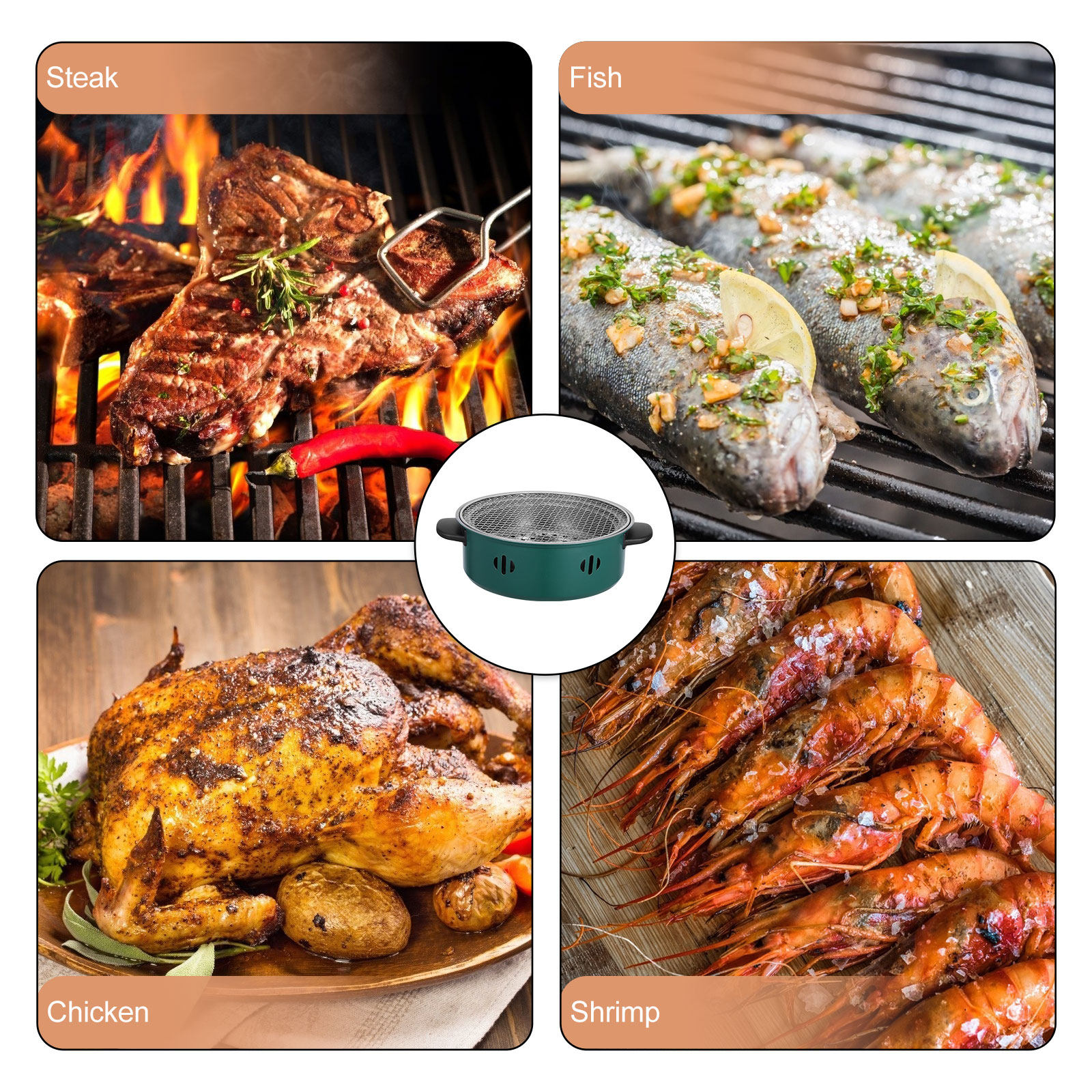 Round Reusable Barbecue Cookwa - đánh giá và giá Camping Cooking Easy