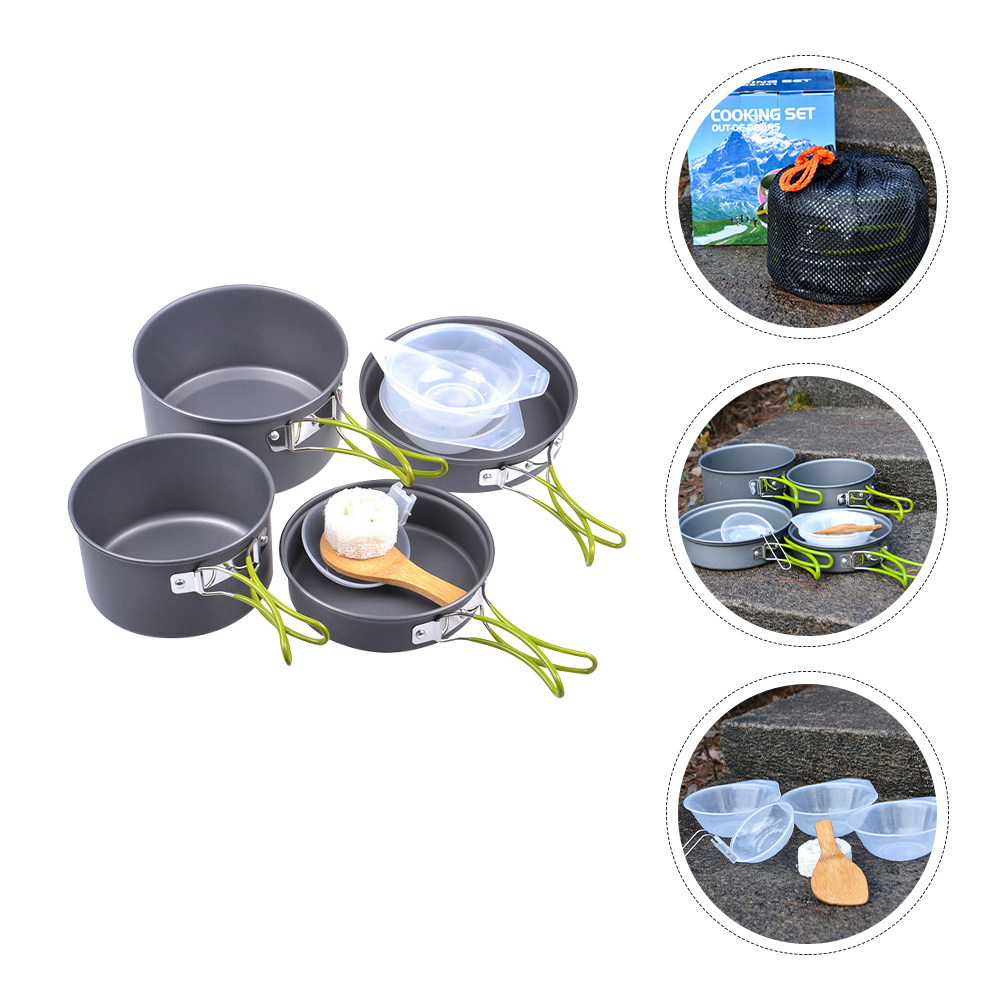 1Set Portable Camping Cookware - đánh giá và giá Camping Cooking Pan
