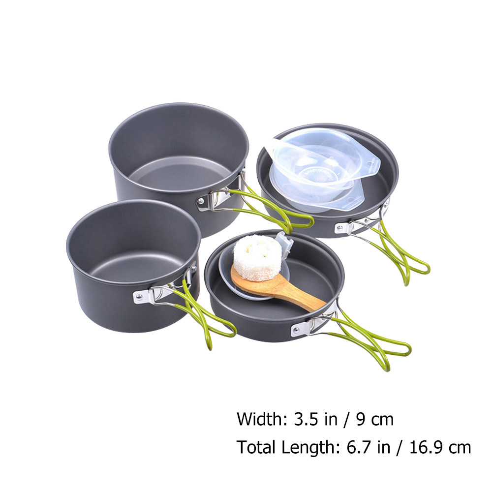 1Set Portable Camping Cookware - đánh giá và giá Camping Cooking Pan