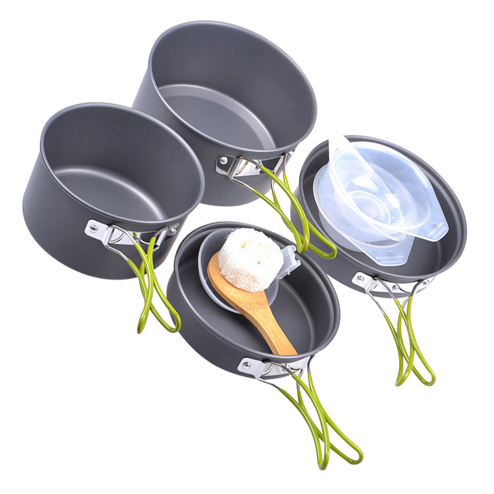 1Set Portable Camping Cookware - đánh giá và giá Camping Cooking Pan