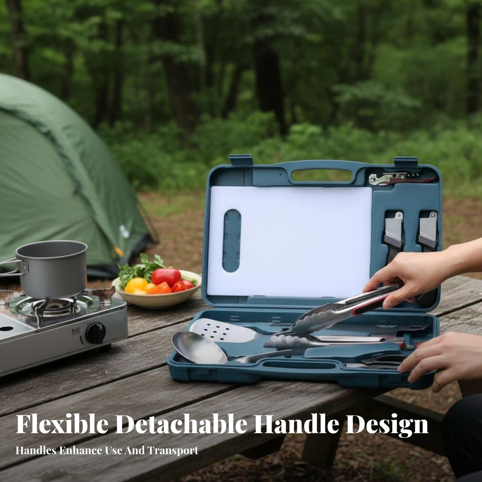 Outdoor Dining Cutlery Set, Ca - đánh giá và giá Camping Cooking Kit Box