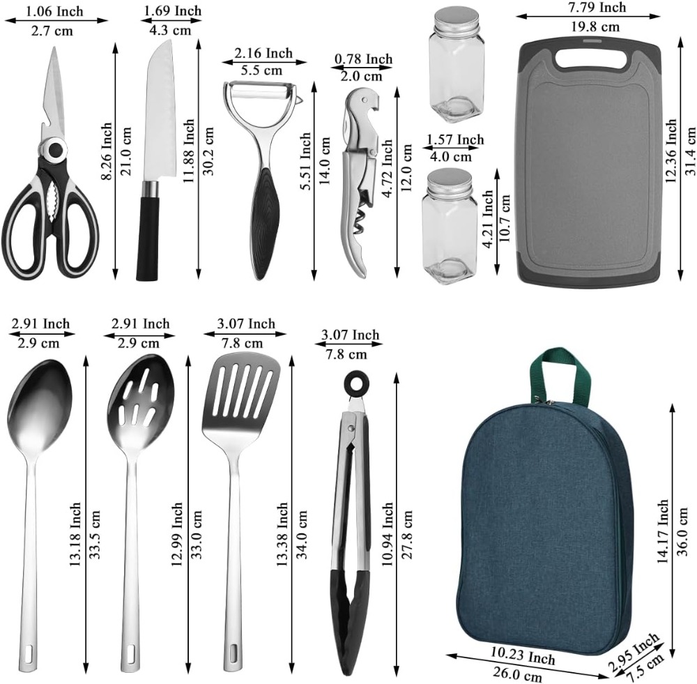 Camping Cooking Utensil Set 10 - đánh giá và giá Camping Cooking Grill