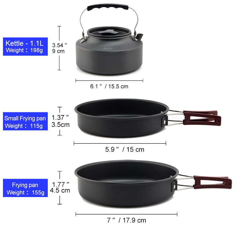 Widesea Camping Cookware Set O - đánh giá và giá Camping Cooking Kit Box