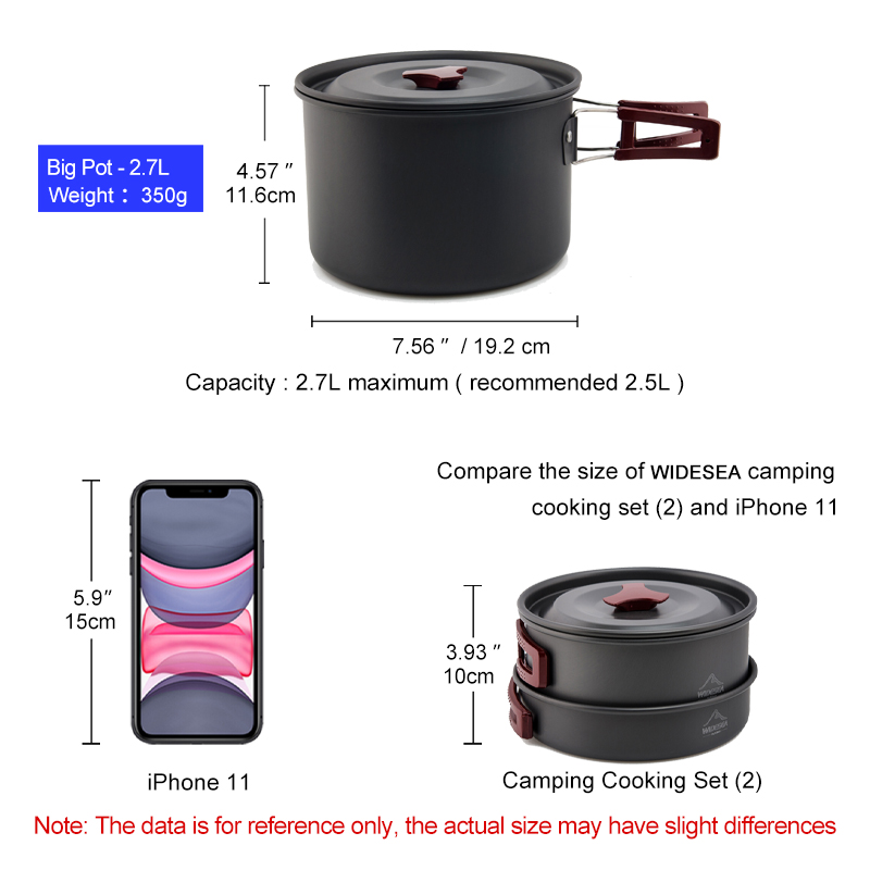 Widesea Camping Cookware Set O - đánh giá và giá Camping Cooking Kit Box
