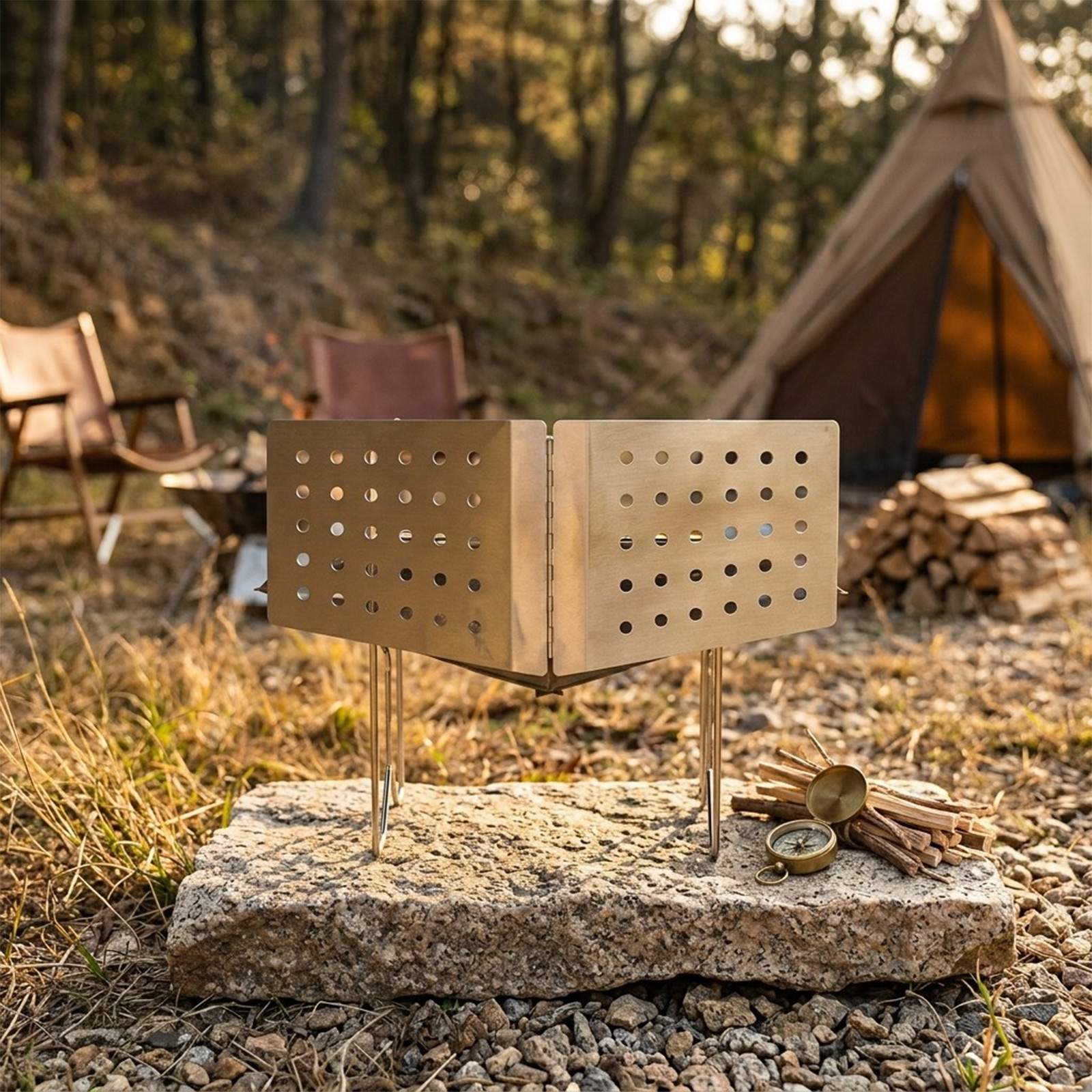 Foldable Stainless Steel Windb - đánh giá và giá Camping Cooking Easy