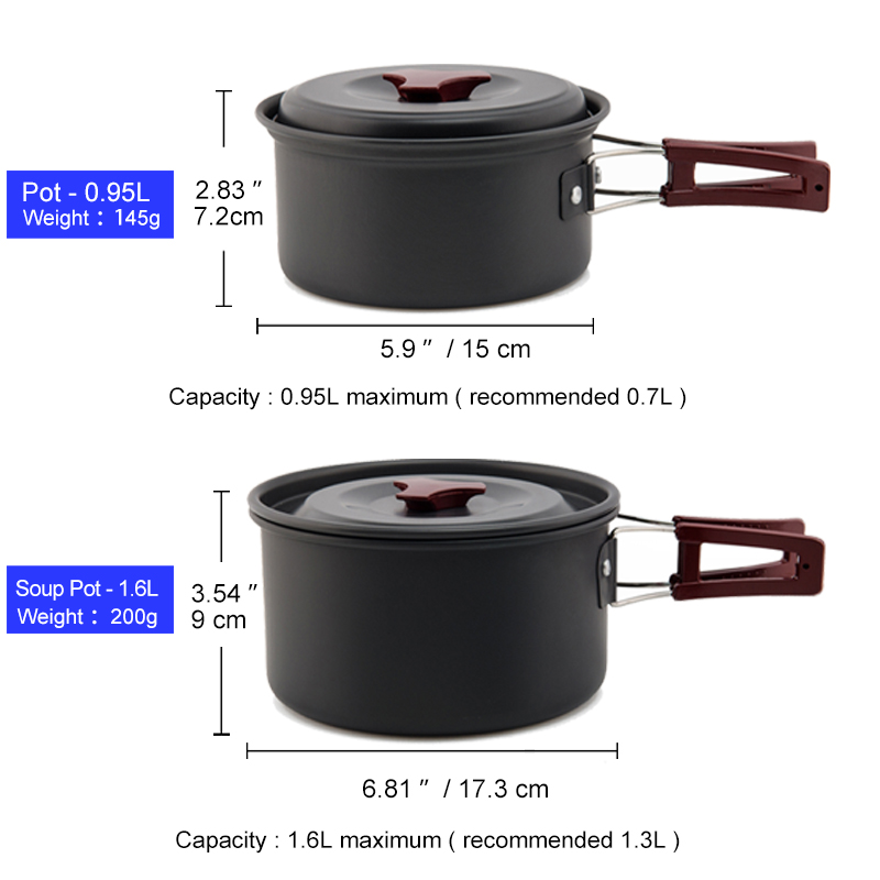 Widesea Camping Cookware Set O - đánh giá và giá Camping Cooking Kit Box
