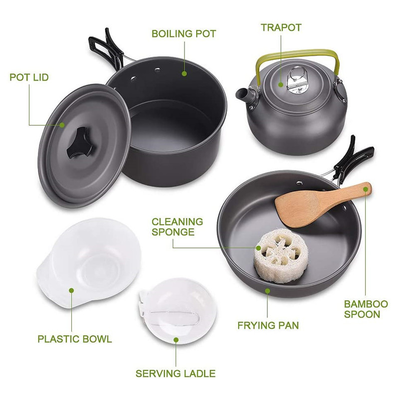 Outdoor Camping Cookware Kit A - đánh giá và giá Camping Cooking Kit Box