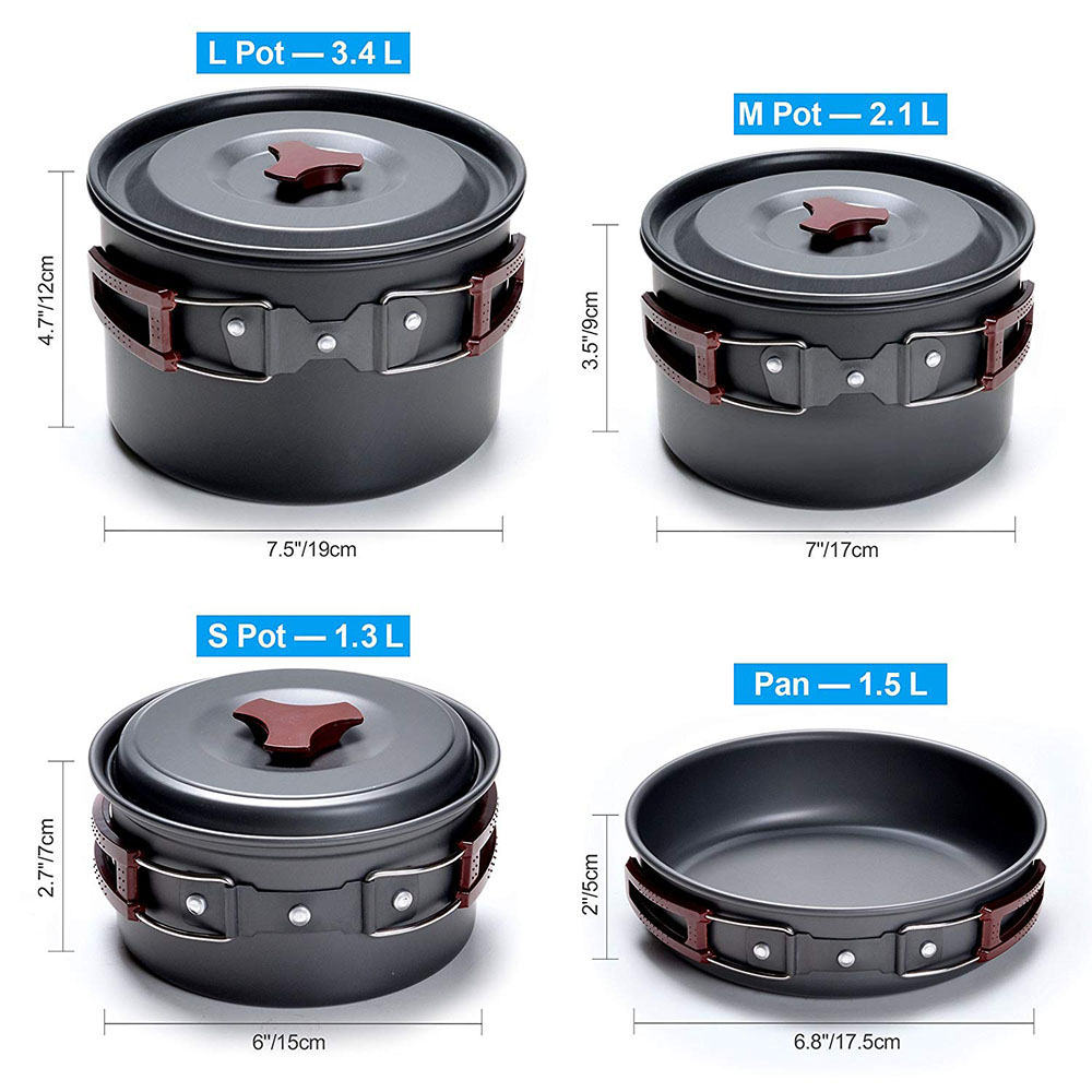 Outdoor Camping Cookware Kit N - đánh giá và giá Camping Cooking Pack