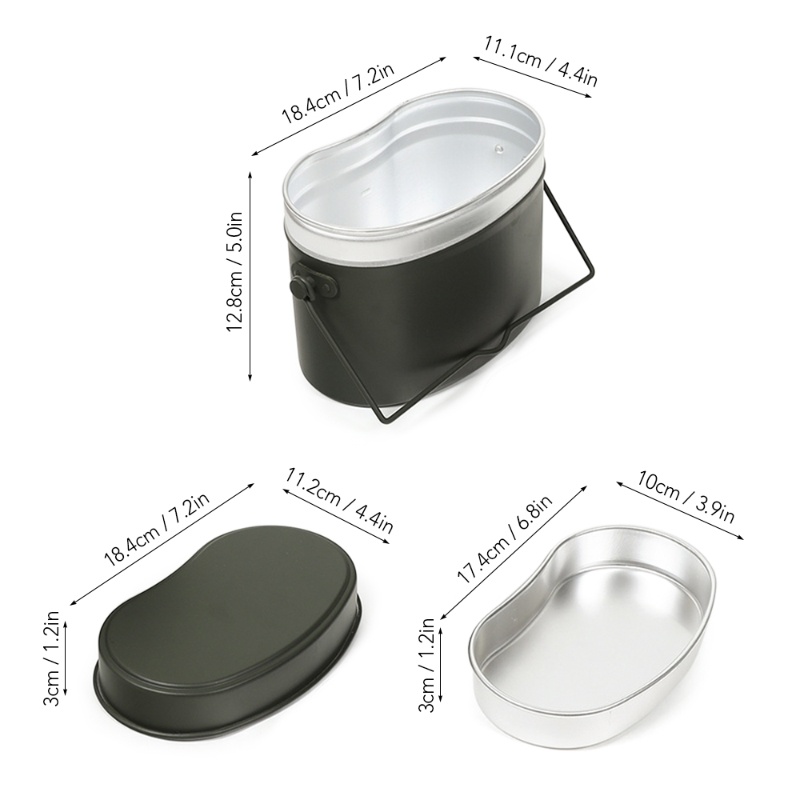 1.5L Outdoor Military Canteen  - đánh giá và giá Camping Cooking Kit Box